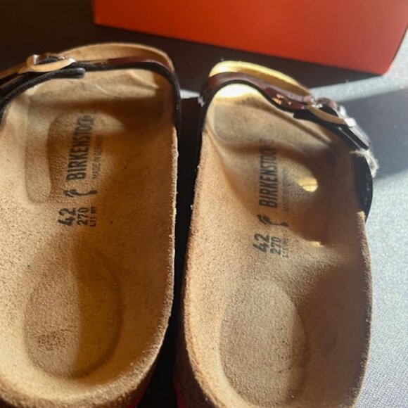 Birkenstock Ibiza Patent Black, Red Sole Sandals (New) Size 42, Women 11 Men 9 - Picture 5 of 6